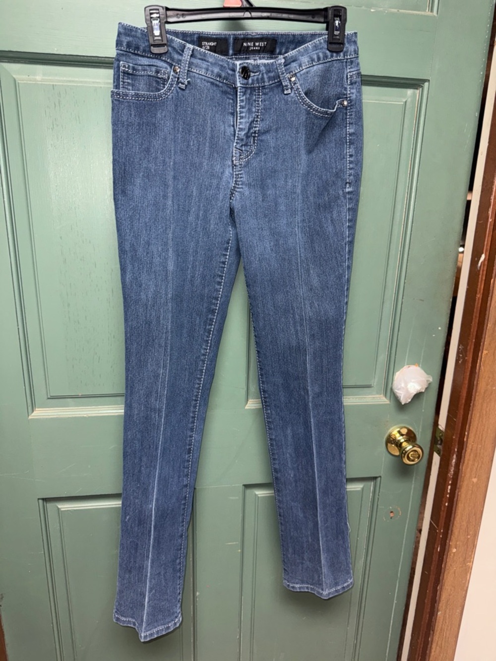 Nine West Medium Blue Straight-Leg Jeans